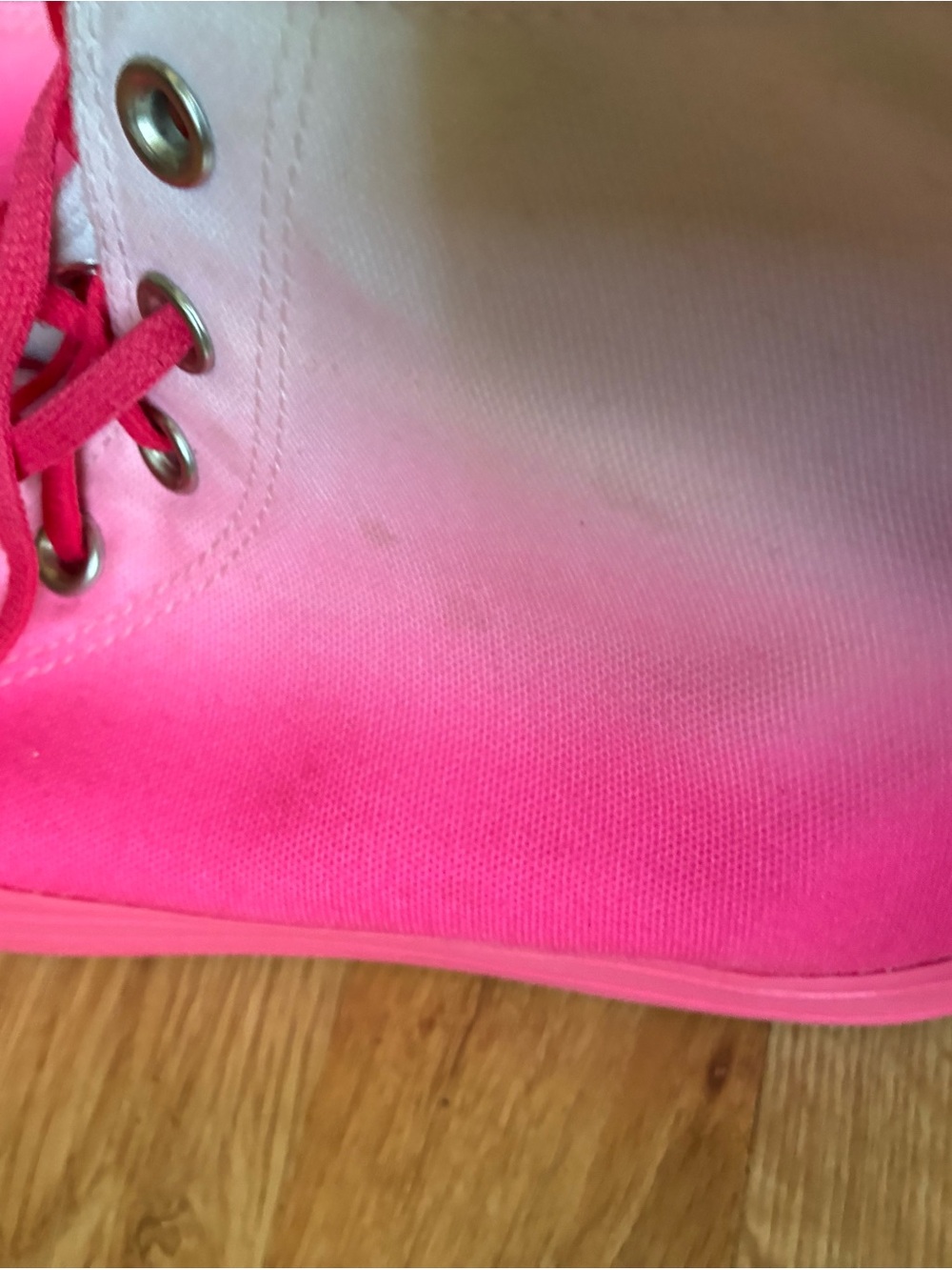 Converse Pink and White High-Top Gradient Sneakers - Picture 5 of 6